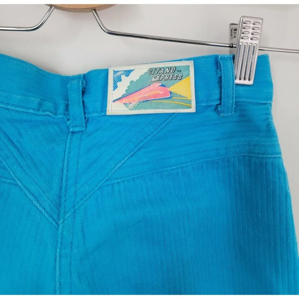 Vintage Gitano Express High-Waisted Blue Corduroy Pants Women's Size 5/6 - Picture 5 of 7